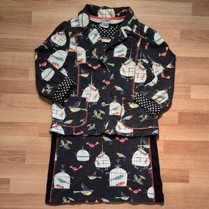 Chic Birdcage Print Mini Dress - Black